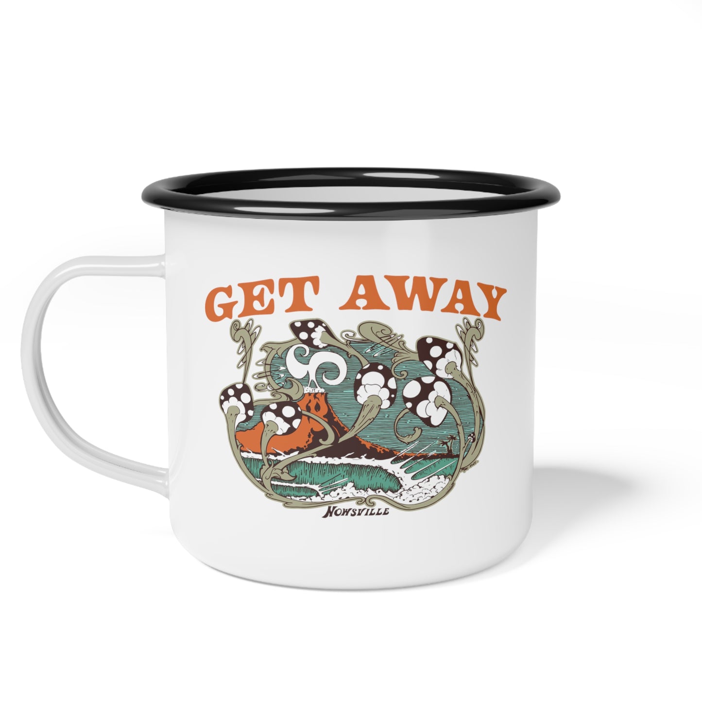 GET AWAY - enamel mug