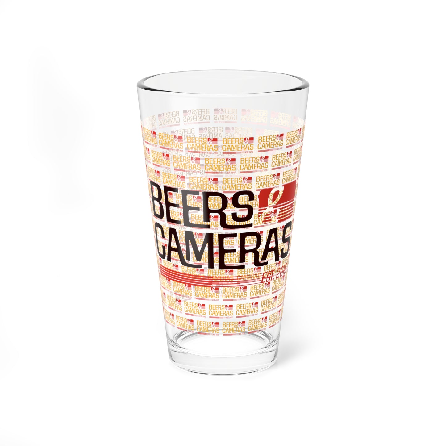 BEERS & CAMERAS - tribute pint glass