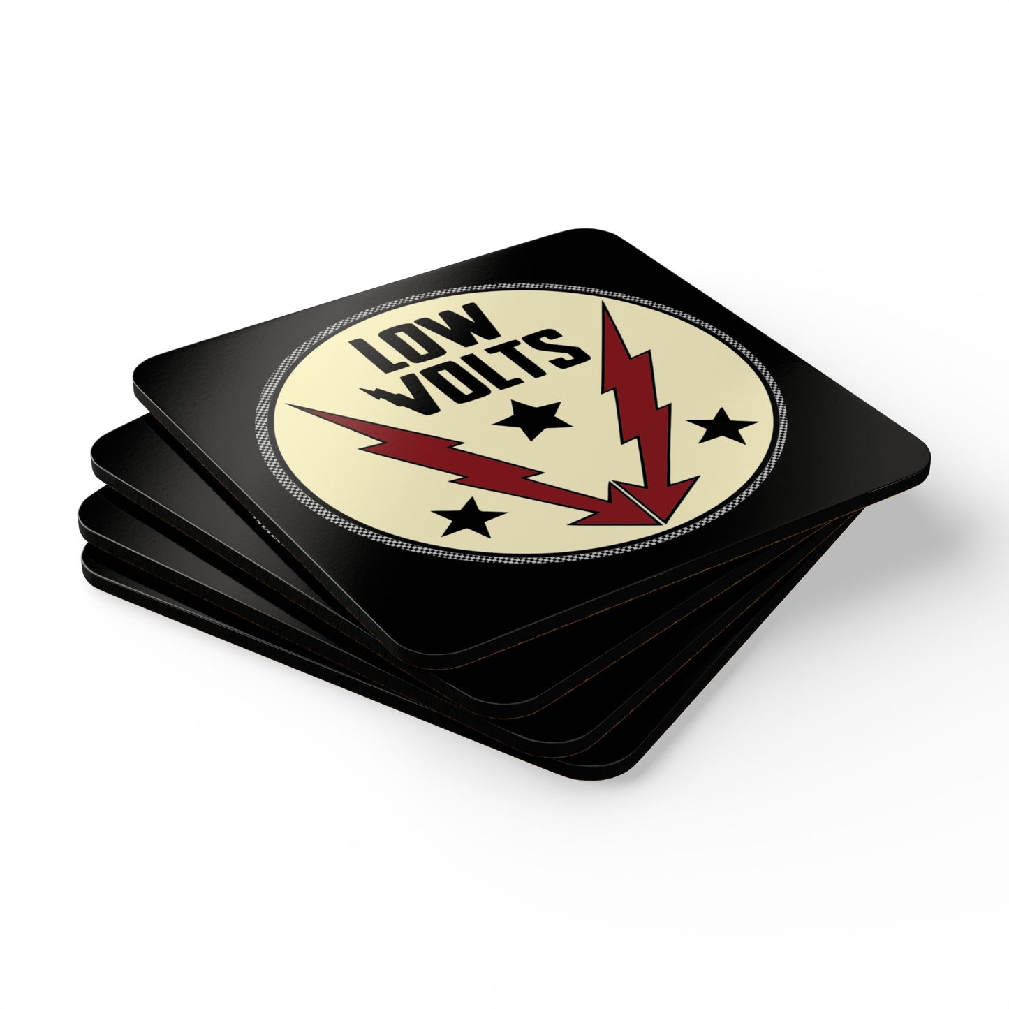 Low Volts - Circle Badge Coasters