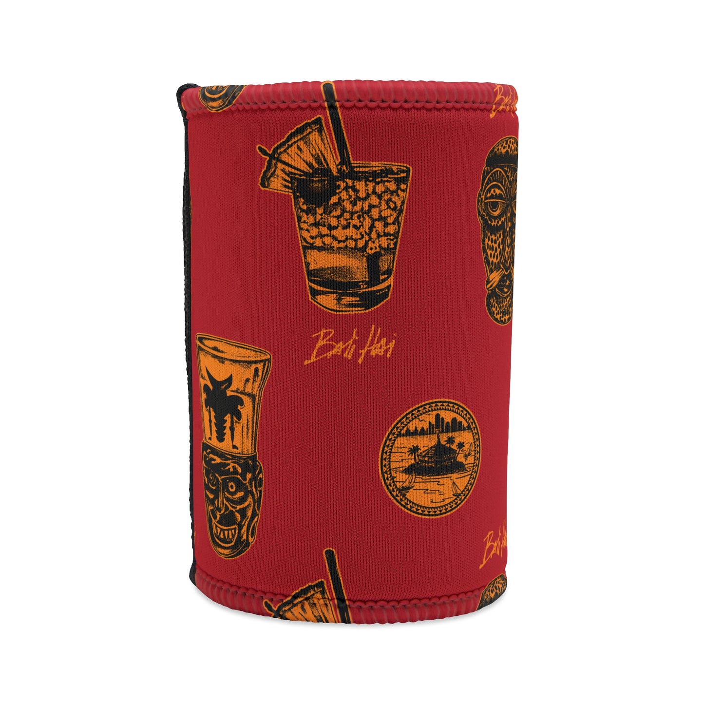 Tiki Stubby Cooler — Retro Tropical Drink Can Koozie