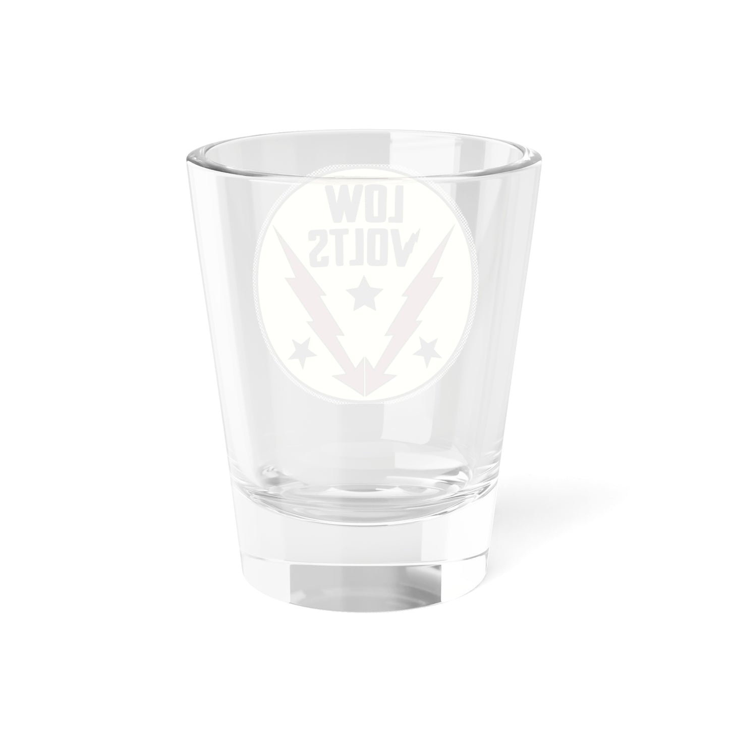 Low Volts - Circle Badge Shot Glass