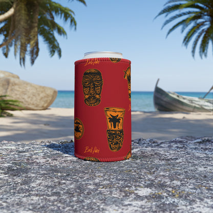 Tiki Stubby Cooler — Retro Tropical Drink Can Koozie