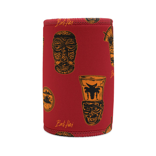 Tiki Stubby Cooler — Retro Tropical Drink Can Koozie