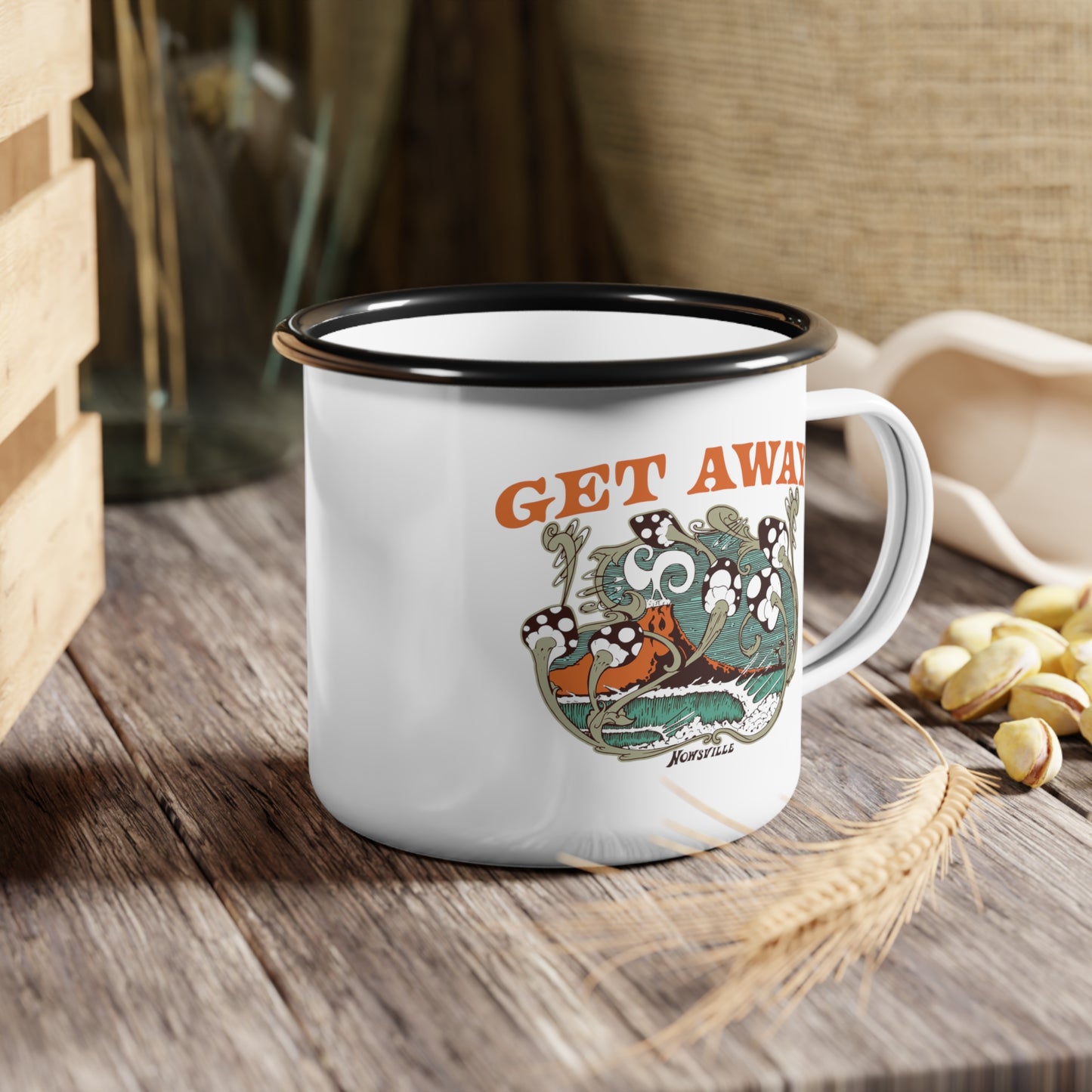 GET AWAY - enamel mug