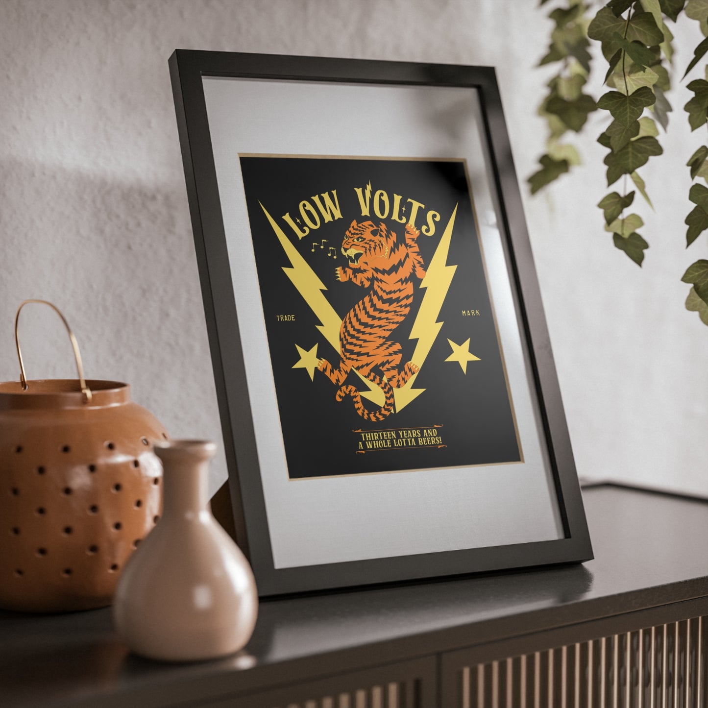 Low Volts - Electro Tiger Framed Print