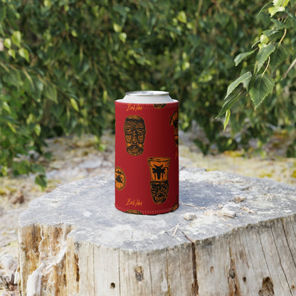 Tiki Stubby Cooler — Retro Tropical Drink Can Koozie